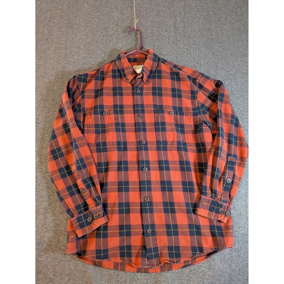 Duluth Pack Other - Duluth‎ Trading Shirt Men's Med Orange Plaid Button Up Long Sleeve Soft Flannel